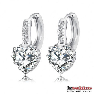 Heart Zircon Women Wedding Huggie Earring (CER0151-B)